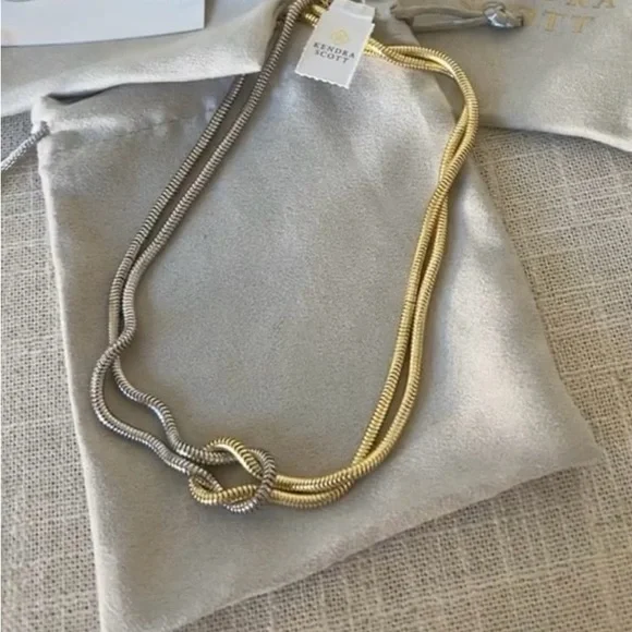 Kendra Scott Annie knott necklace mixed metal - Picture 3 of 3